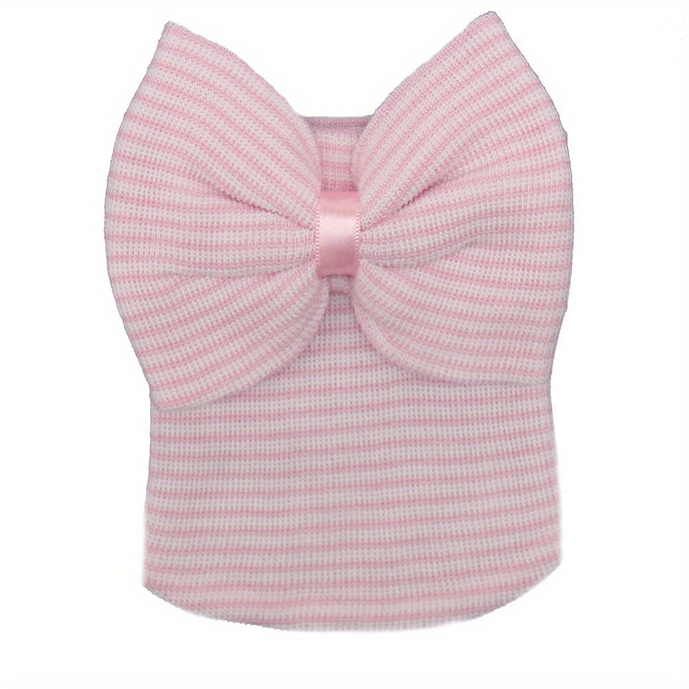Big Bow Knitted Baby Hat for Newborns