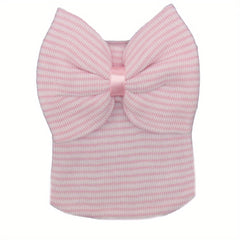 Big Bow Knitted Baby Hat for Newborns