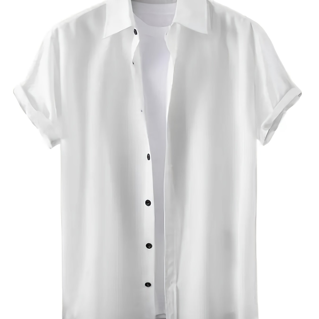 Men's Short Sleeve Lapel Shirt - Button Up Tops