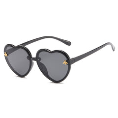 Girls Heart Shaped Sunglasses with Little Bee Decor