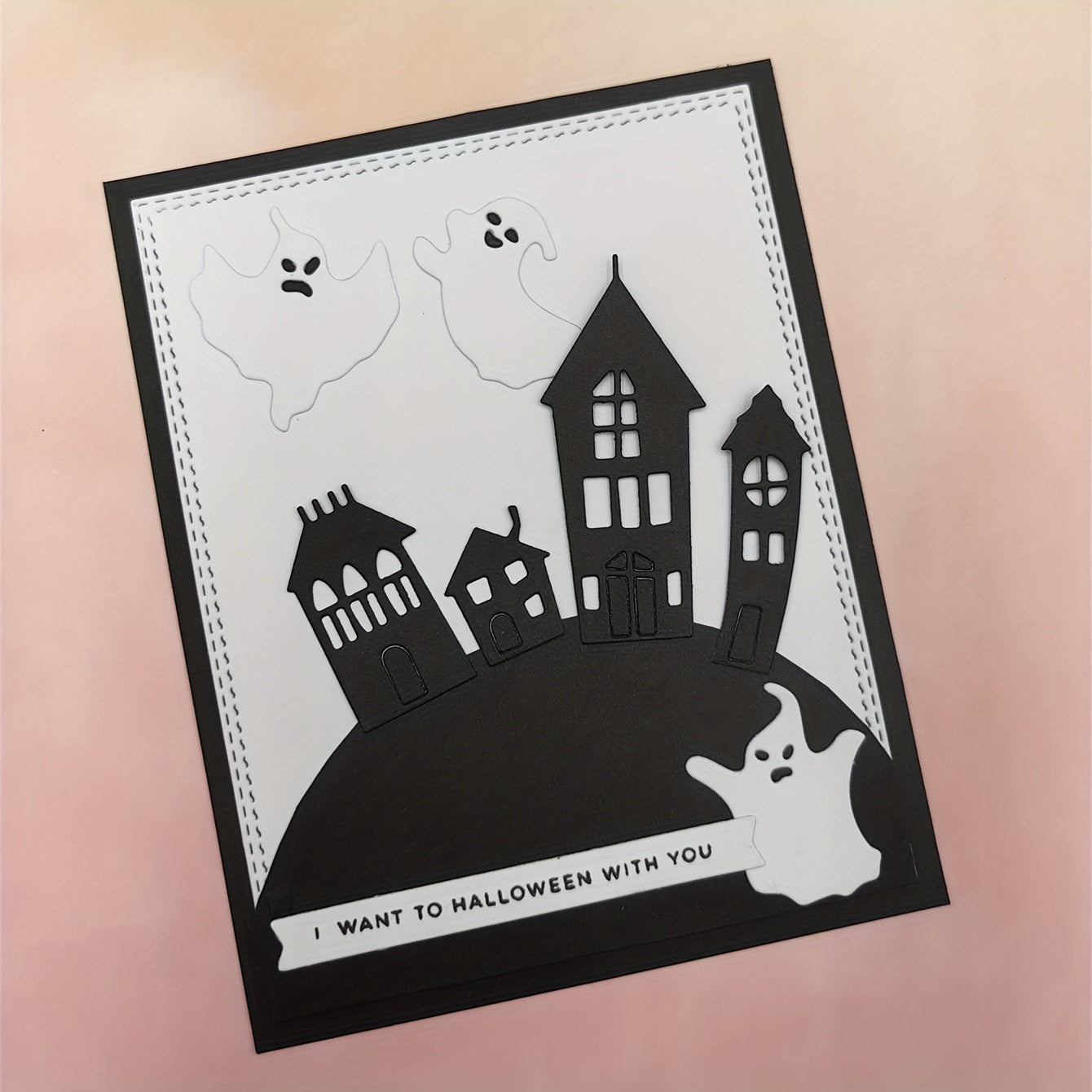 Halloween Witch Cat Spider Web Cutting Mold DIY Scrapbooking Craft Decoration