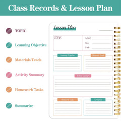 Teacher Planner Notebook Academic Lesson Plan & Record Book 8.5x5.5 Inches