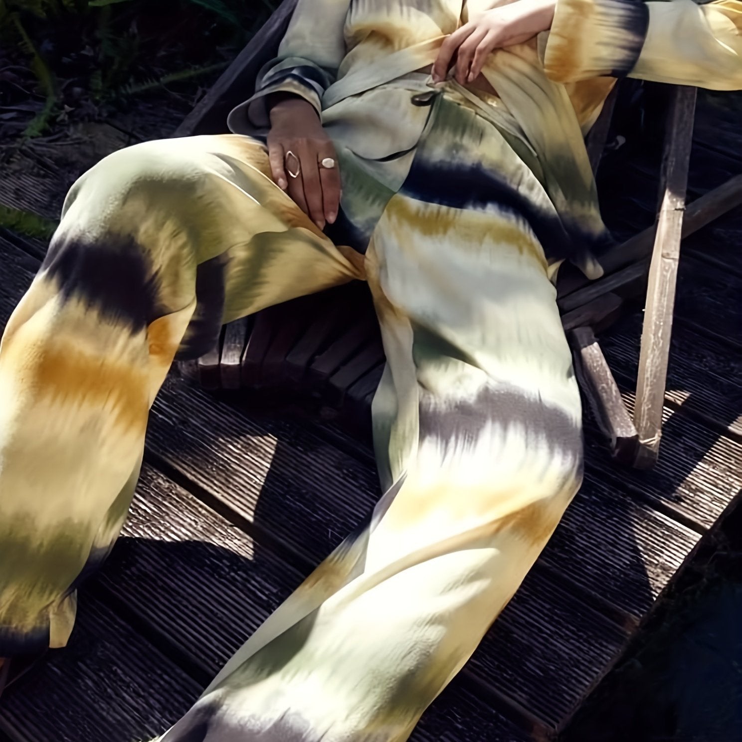 Women's Plus Tie Dye Shirt & Pants 2 Piece Set