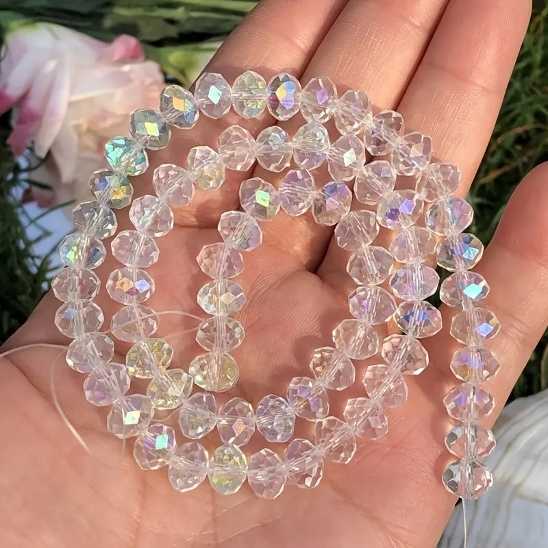 120pcs Clear Faceted Crystal Glass Beads for DIY Jewelry Making