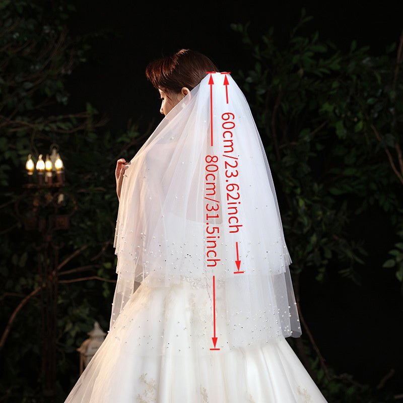 Bridal Veil with Rhinestone Accents and Tulle Classic Wedding Accessory