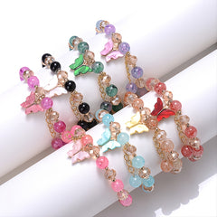 Beaded Butterfly Charm Bracelet Glass Sweet Jewelry Gift Yoga Meditation