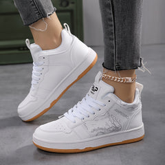 High Top Flat Skate Shoes Casual Non Slip Walking Shoes