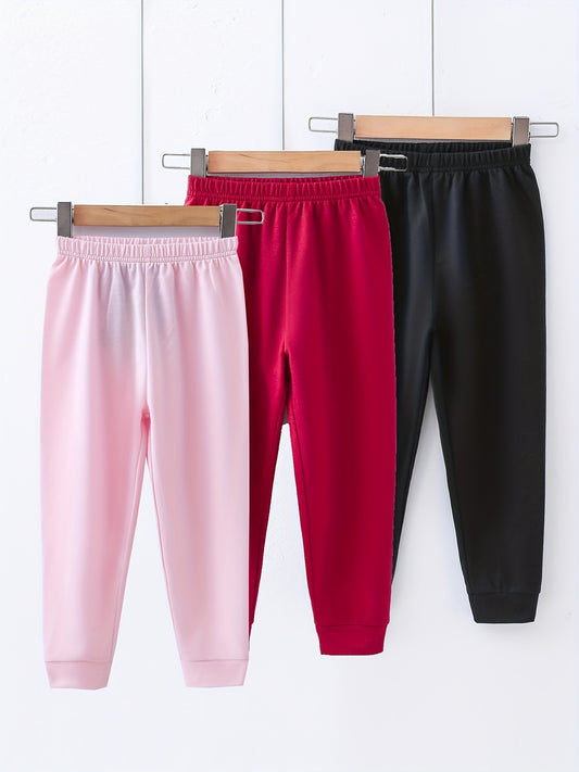 Girls Elastic Waist Sweatpants Joggers Casual Stretch Pants - Assorted Colors