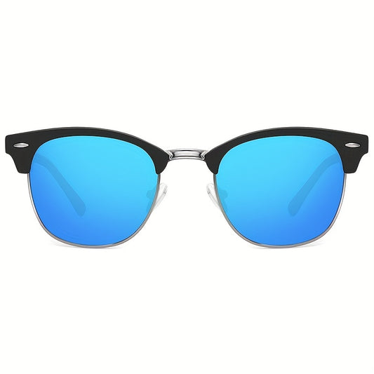 Retro Semi Rimless Polarized Men's Driving Sunglasses UV Protection