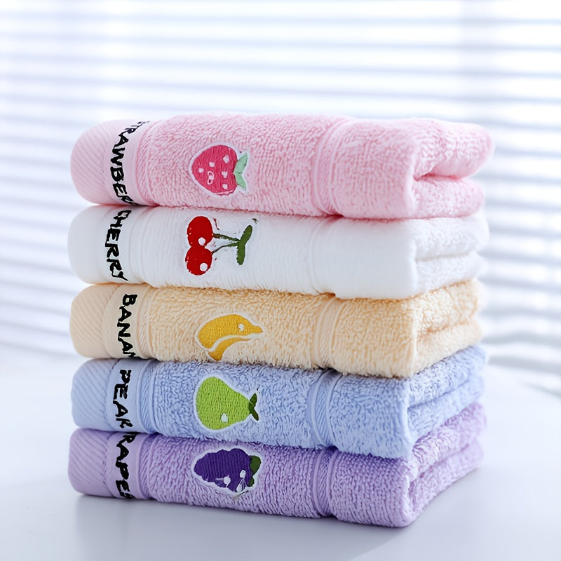5pcs Cartoon Animal Baby Face Towel Soft Absorbent Household Bath Towel