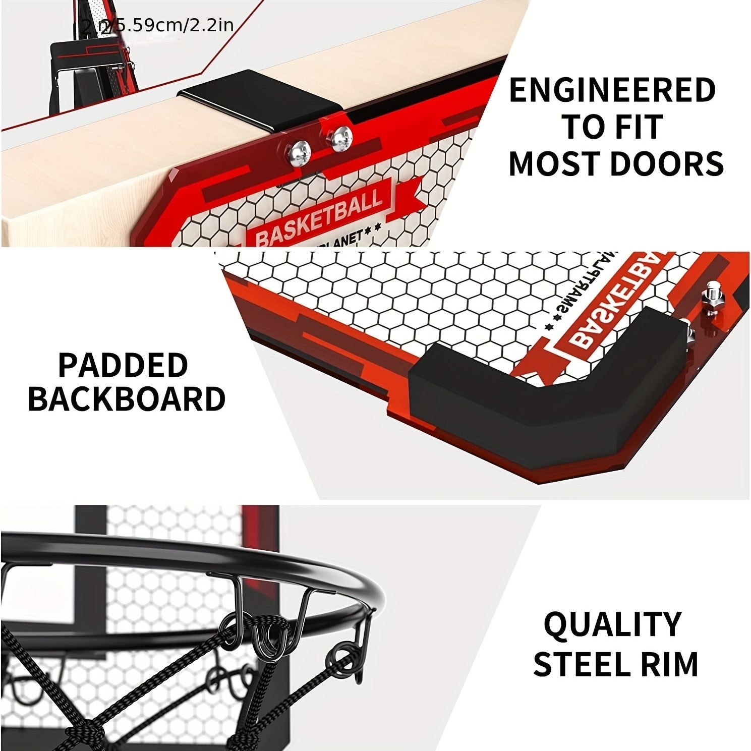 LED Indoor Basketball Hoop with Electronic Scoreboard & 4 Balls