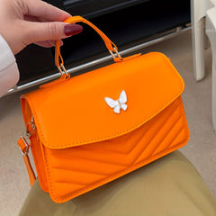 Butterfly Glamour Solid Crossbody Bag with Chain Strap