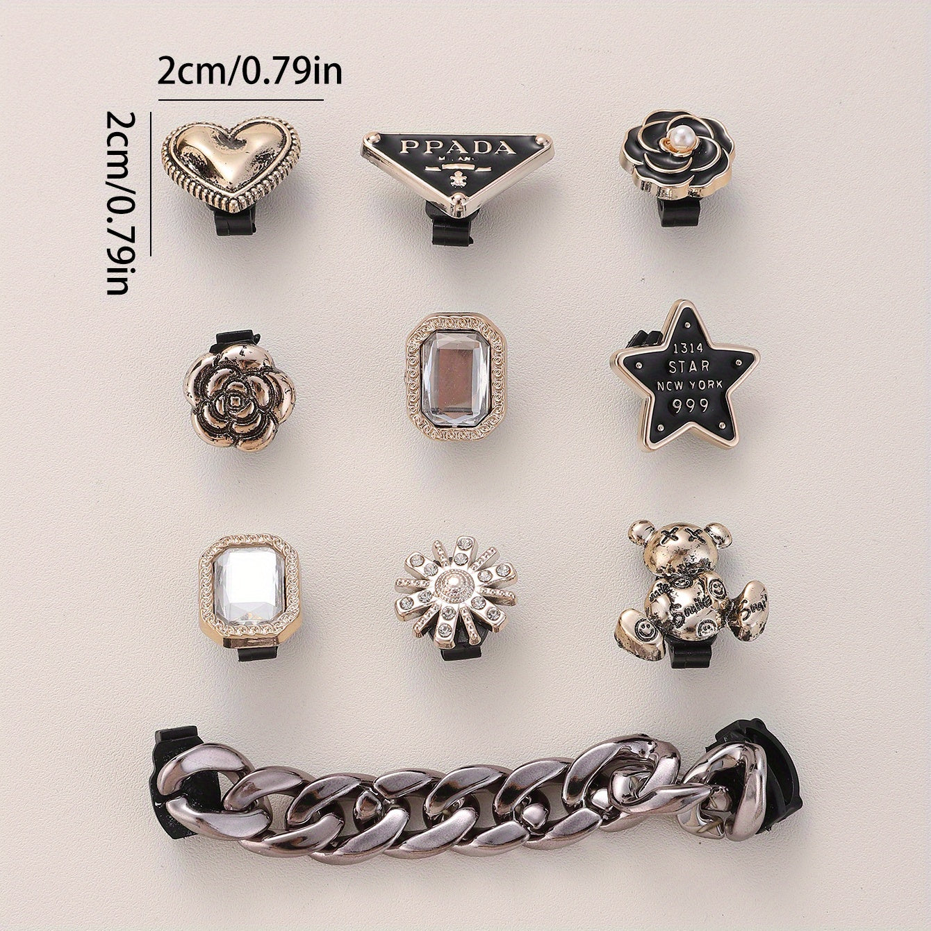 Unisex Shoe Buckle OL Shoelace Decoration DIY Matching 10pcs