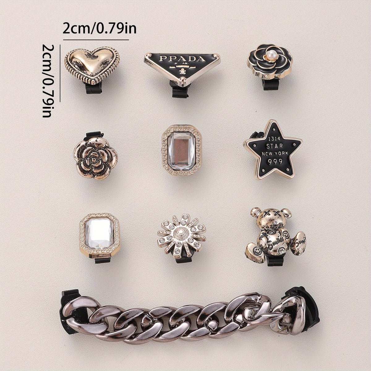 Unisex Shoe Buckle OL Shoelace Decoration DIY Matching 10pcs
