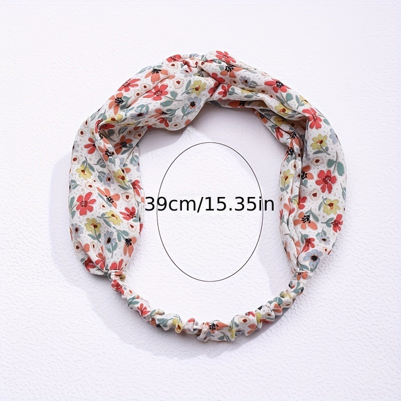 Flower Pattern Wide Brimmed Headband for Women