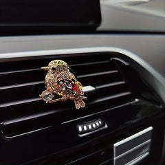 Colorful Bird Car Air Outlet Aromatherapy Clip with Artificial Diamond