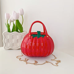 Pumpkin Shaped Satchel Novelty Crossbody Bag Halloween Candy Bag