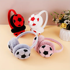 Cartoon Style Soccer Ball Earmuffs for Winter Warmth