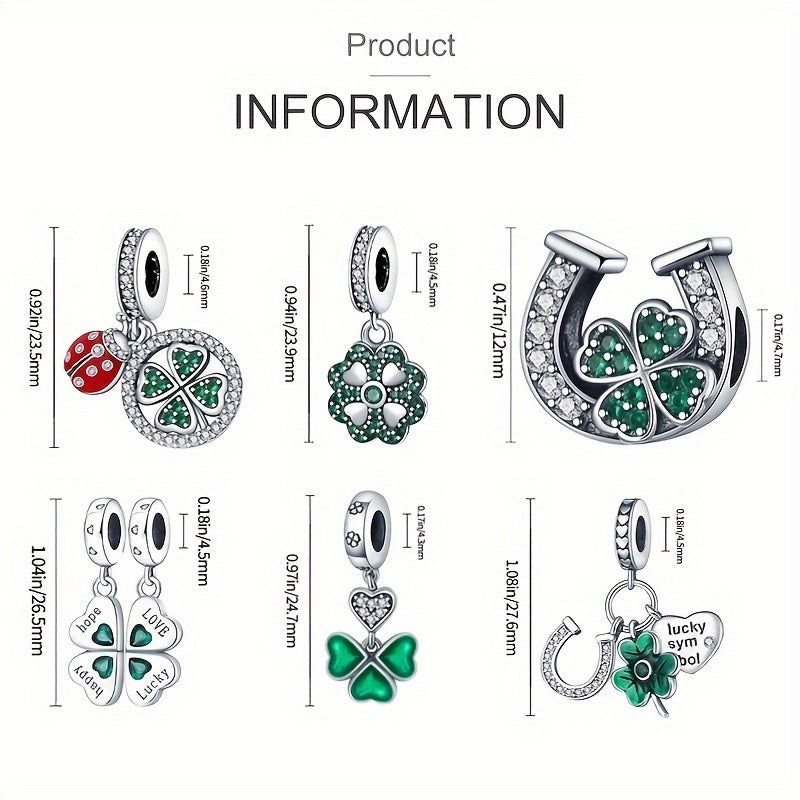 Shimmering Four Leaf Clover Lucky Charm Pendant