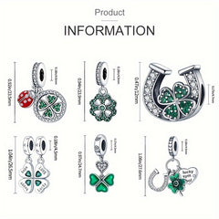 Shimmering Four Leaf Clover Lucky Charm Pendant