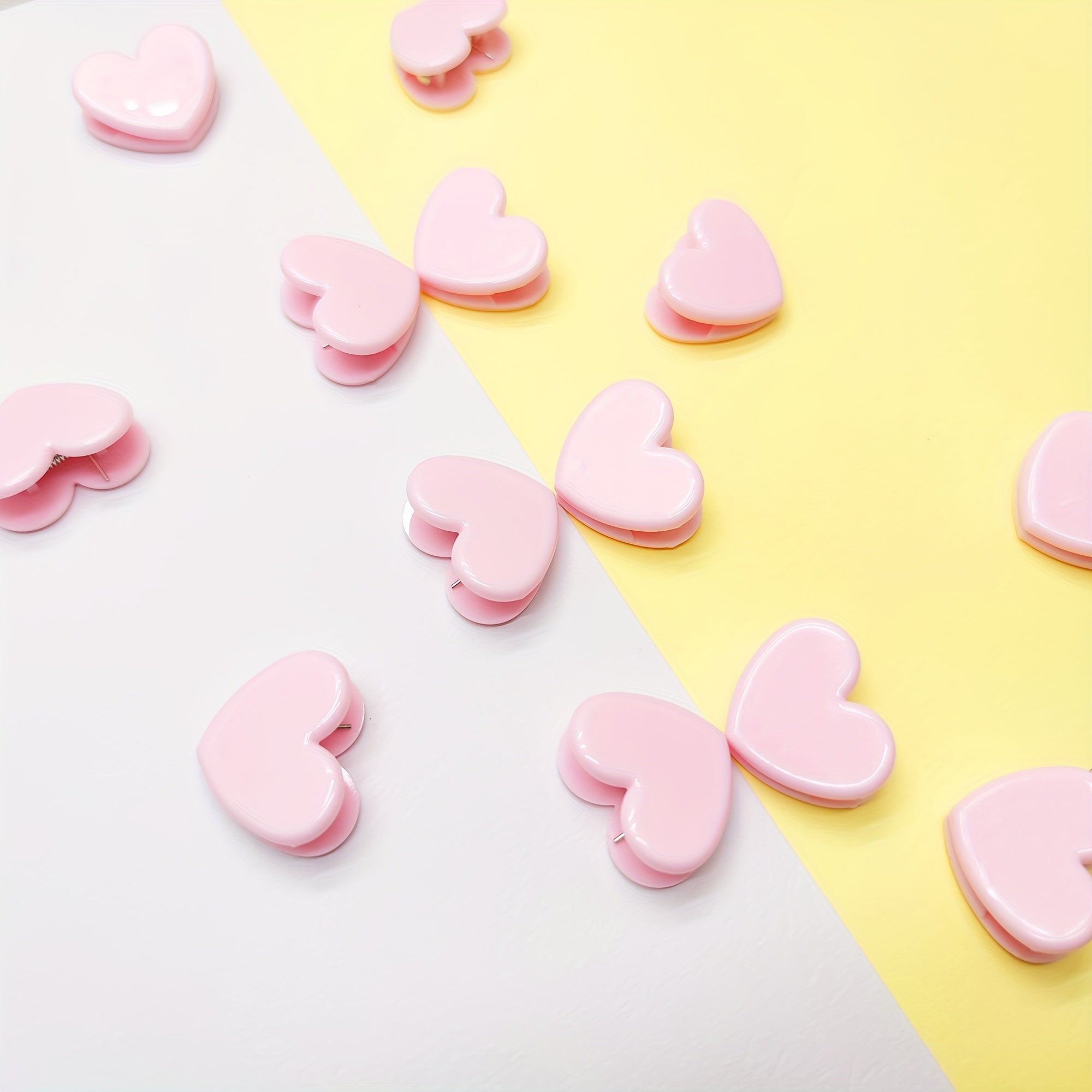 5pcs Pink Heart Clips & Mini Decorative Photo Clips