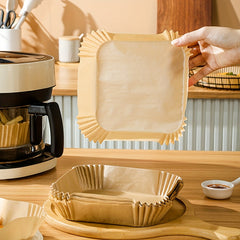 Disposable Air Fryer Liners 16cm Square Paper Liner Pots Basket Baking Trays
