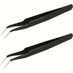 Precision Curved Stainless Steel Tweezers for Electronics and Jewelry