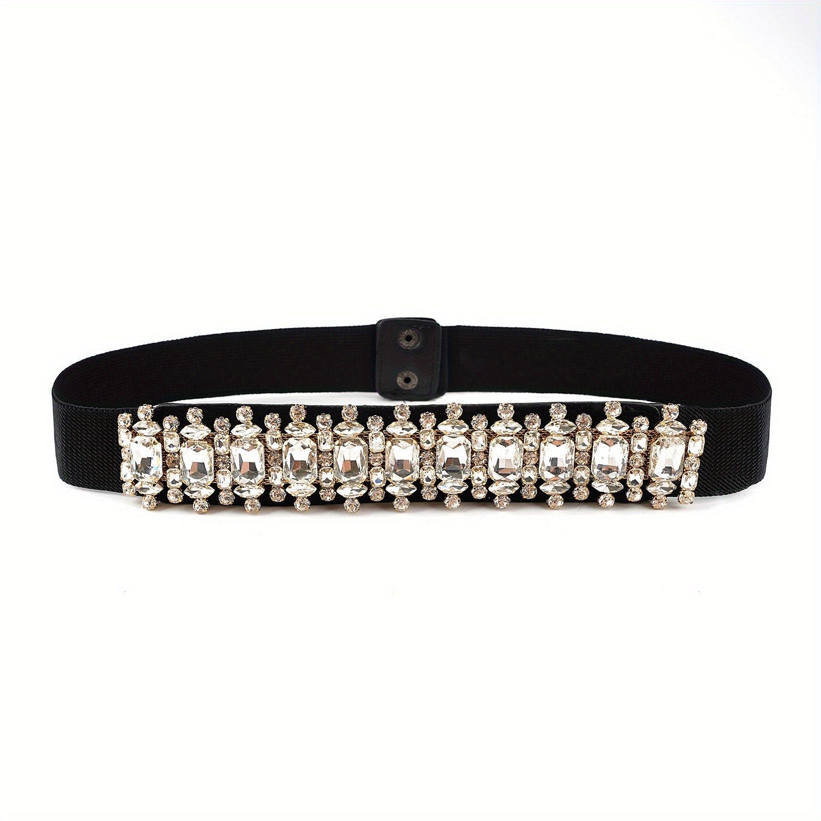 Crystal Elastic Wide Belt for Women Bohemian Girdle Dress Waistband