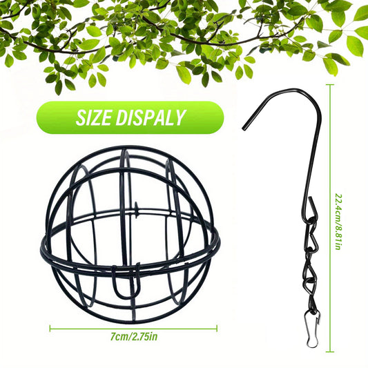 Metal Bird Feeder Ball Shape Hanging Feeder Outdoor Garden Backyard Birding