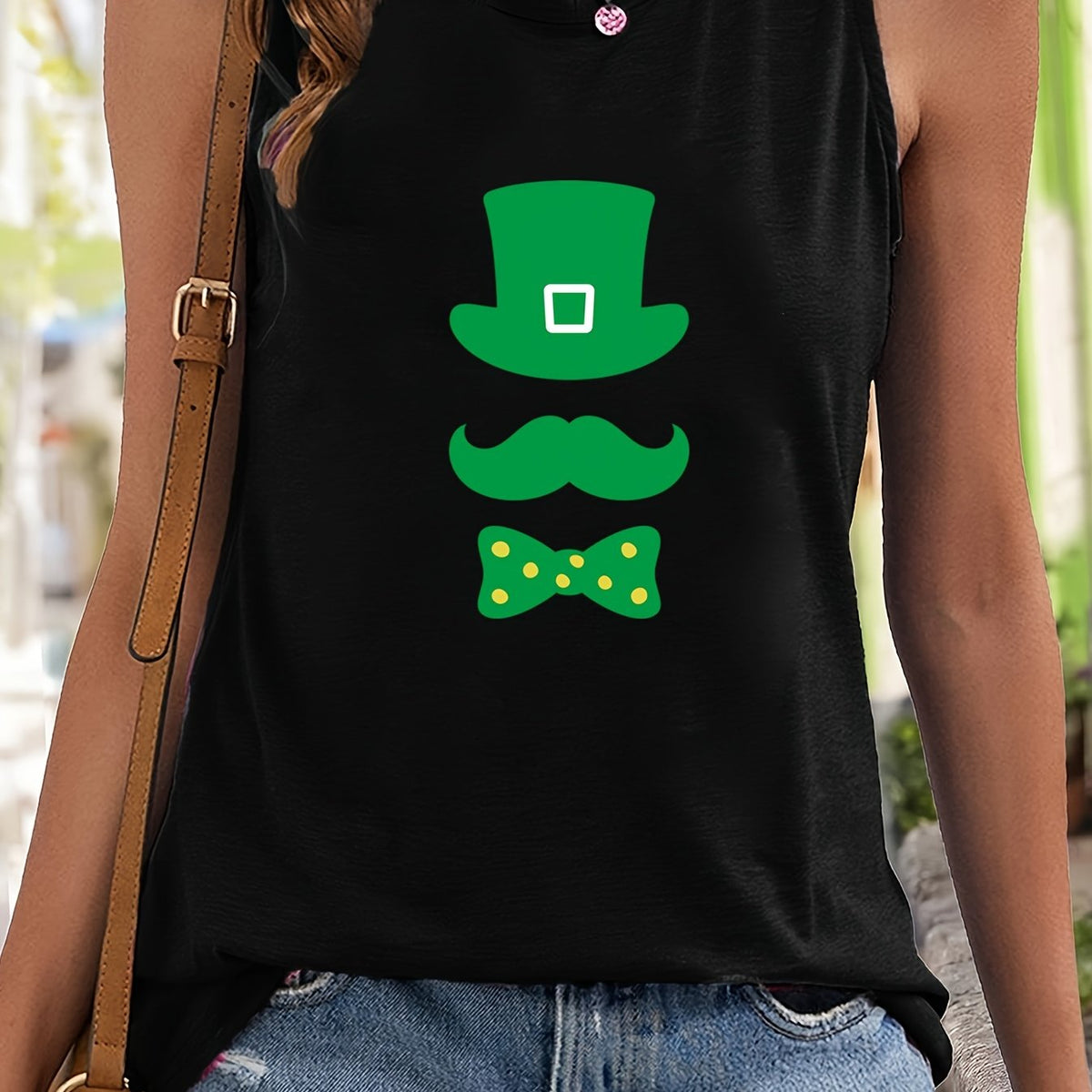 St Patrick's Sleeveless Sports Vest Round Neck Casual Top
