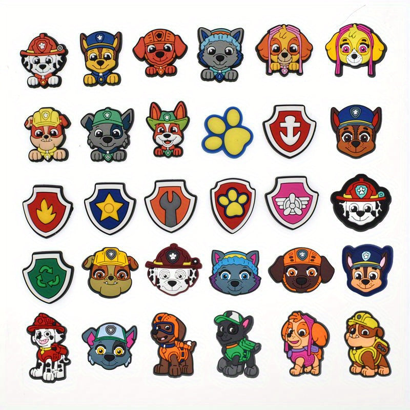 30pcs Dogs Shoe Charms for Bubble Slides Sandals Shoe Decorations Accessories