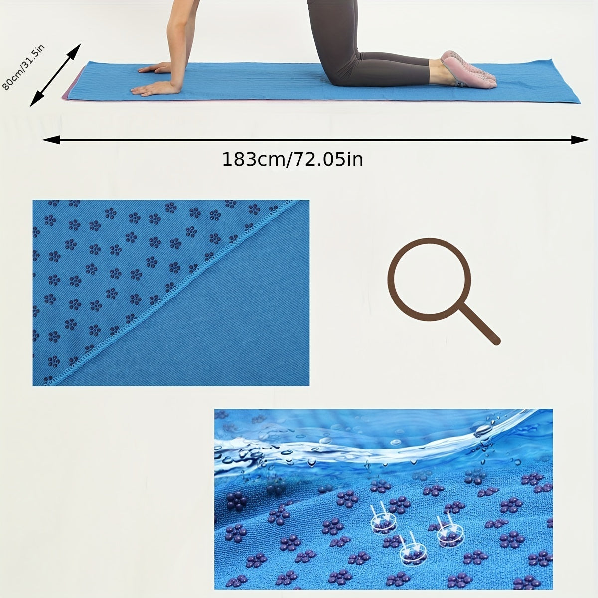 Non-Slip Yoga Towel Pad with Storage Bag