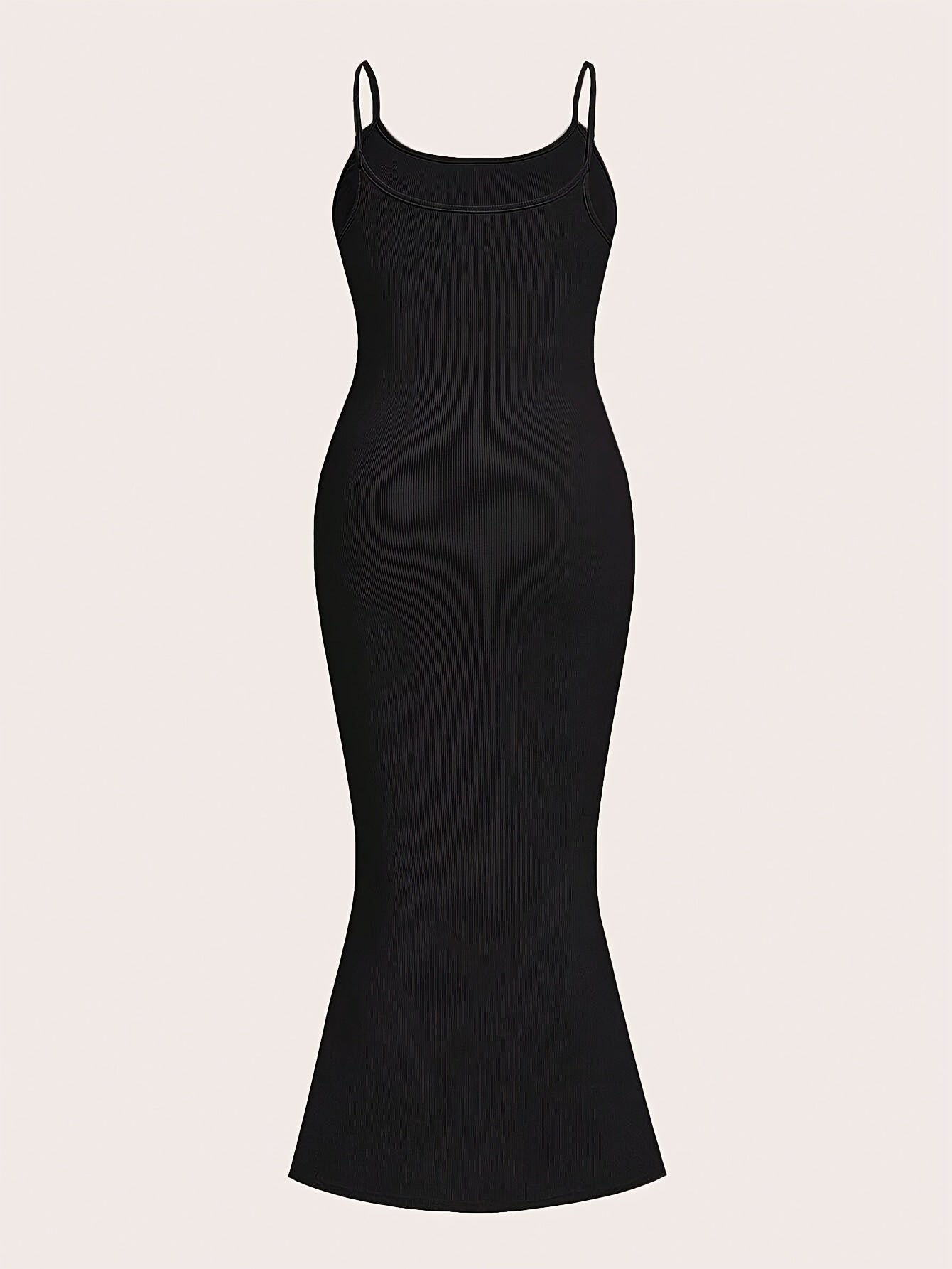  Ribbed Round Neck Cami Dress