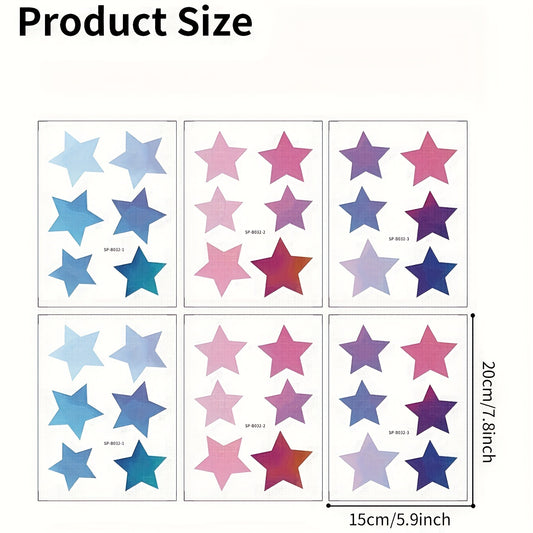 6Pcs Colorful Star Bathtub Stickers Waterproof Bathroom Accessories