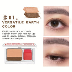 Pearly Two Tone Eyeshadow Palette Fast Makeup Durable Waterproof Gradient