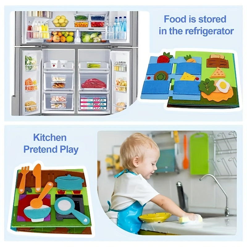 Kids Busy Board Toy Set Felt Educational House