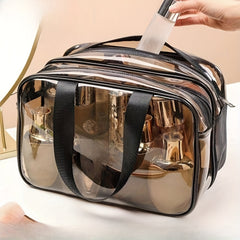 Double Layer Toiletry Bag Waterproof Travel Storage Bag PVC Makeup Bag