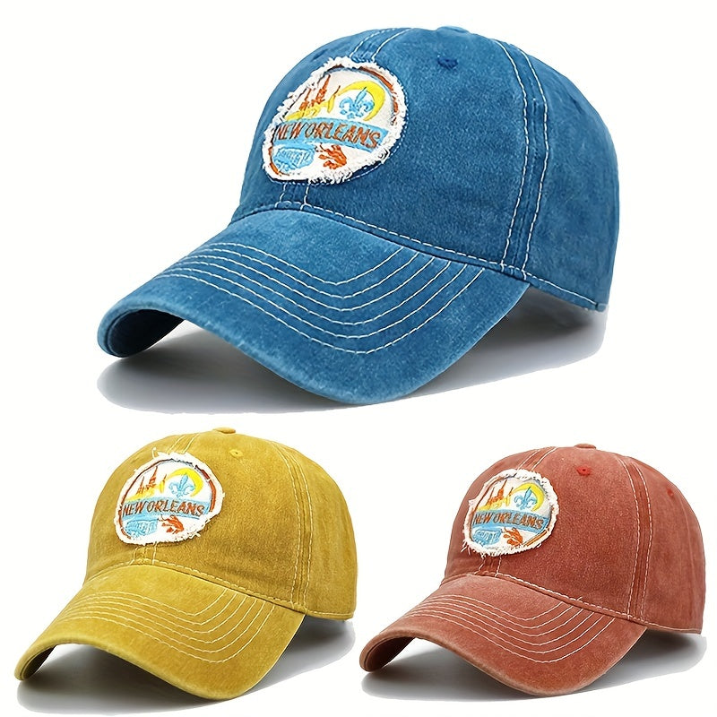 Embroidery Baseball Cap Cartoon Washed Distressed Dad Hat
