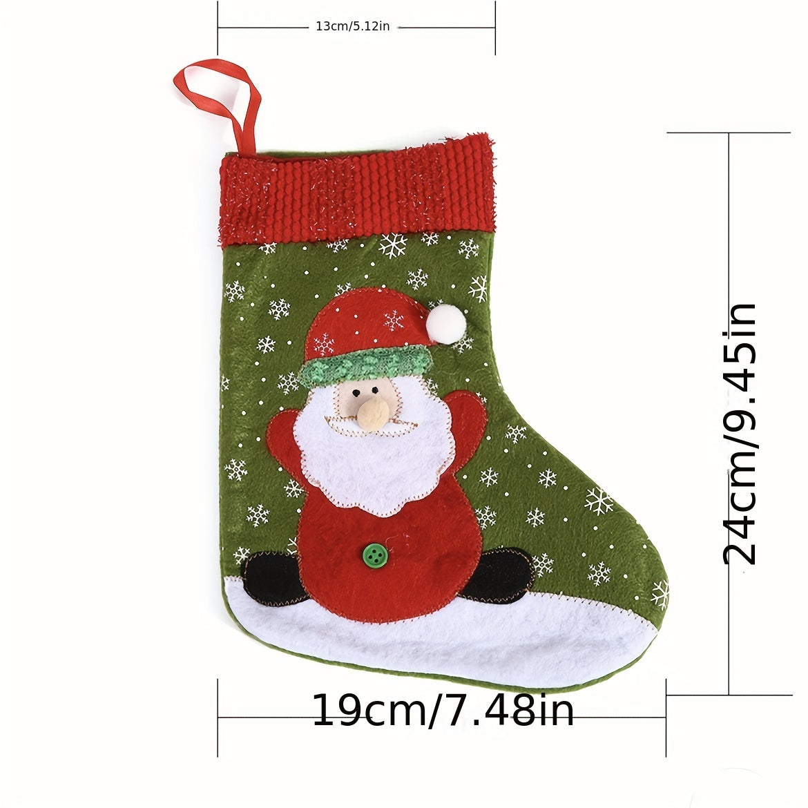 Small Santa Snowman Tape Embroidered Christmas Socks