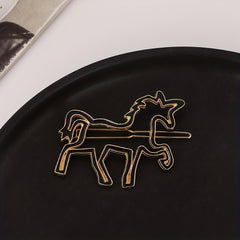 Hollow Horse Hairpin Women's Side Clip Jewelry Pony Hairpin Accessories