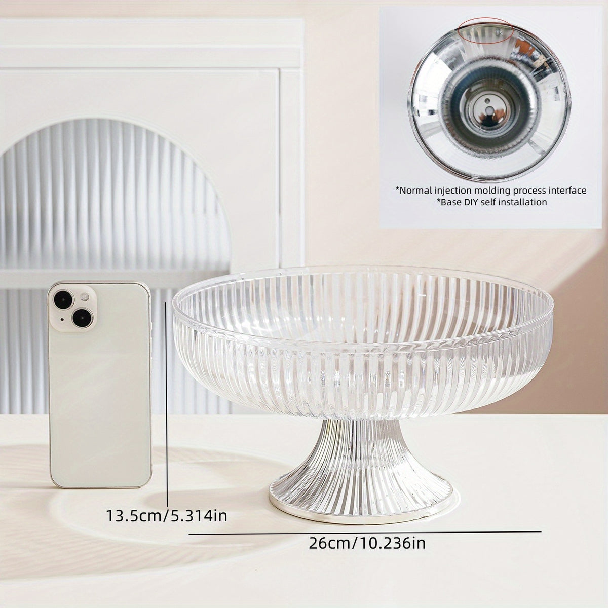 Transparent Fruit Bowl Serving Tray for Home Decor Wedding