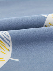  Leaf & Letter Print Elastic Waist Home Wear Pants