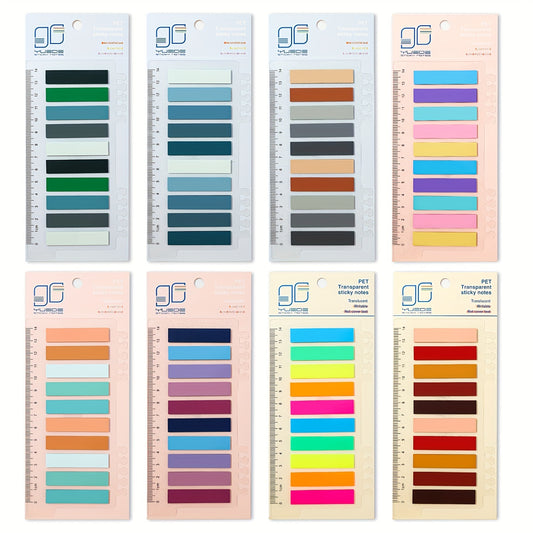 200 Assorted Translucent Sticky Notes Index