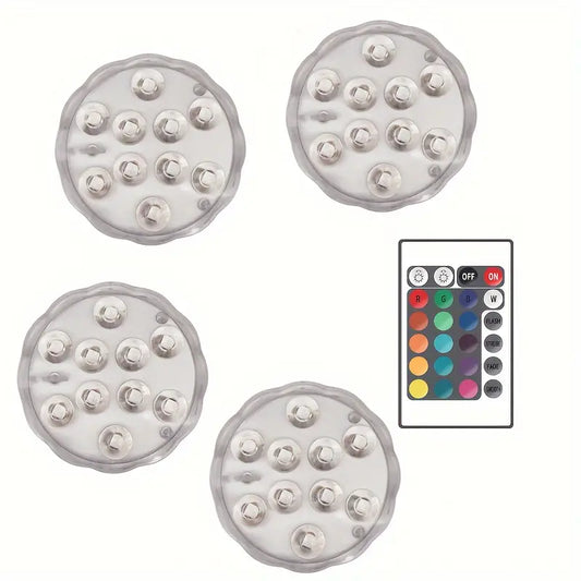 4pcs IP68 Waterproof Diving Light Christmas Decoration LED Pool Light