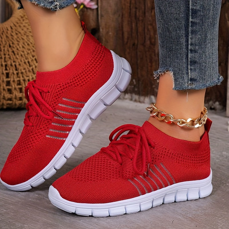 Women's Mesh Breathable Running Shoes Lace up Sneakers