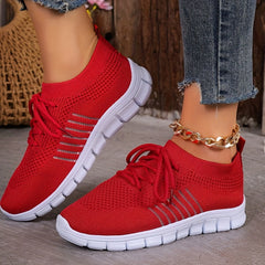 Women's Mesh Breathable Running Shoes Lace up Sneakers