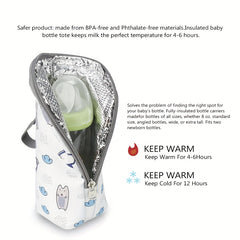 Insulated Bottle Bag with Aluminum Foil Lining for On-the-Go Parents