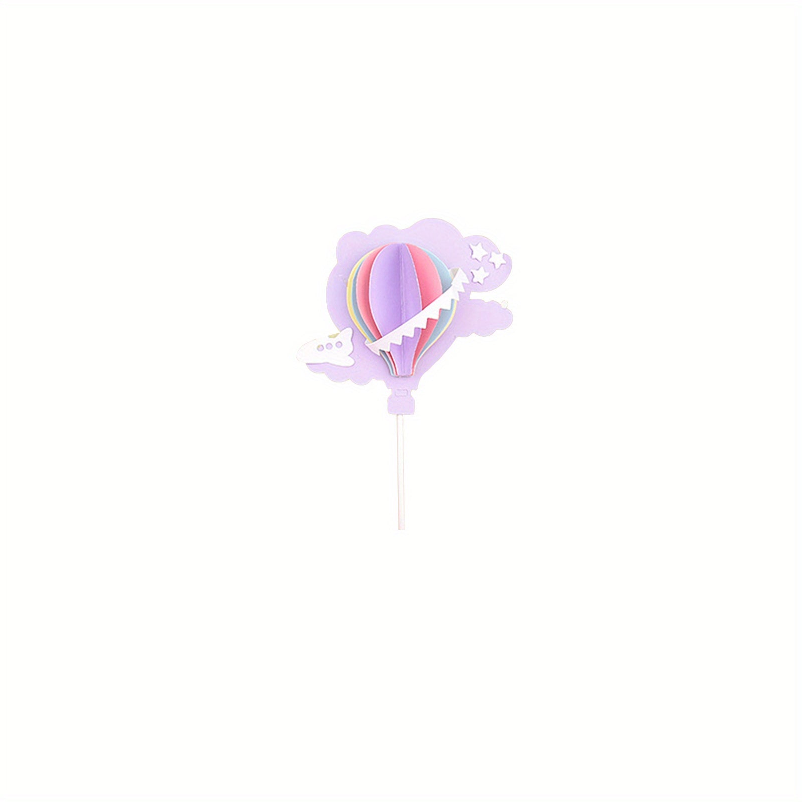 6pcs Air Balloon Cloud 3D Paper Cake Toppers Cupcake Toppers