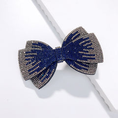 Rhinestone Bow Hairpin Back Head Clip Headdress Spring Clip