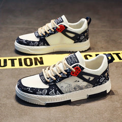 Men's Graffiti Skate Shoes Wear resistant Non Slip Casual Shoes For Youth